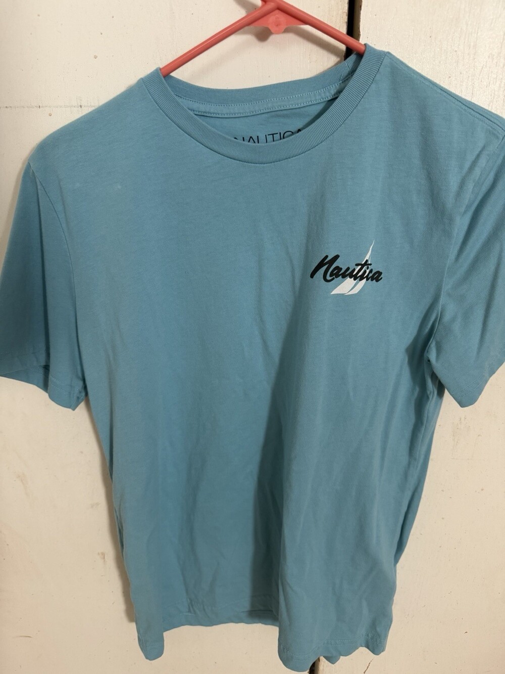 Nautica Today’s Catch Fresh Cold Beer Fishing Graphic T Shirt Blue Mens S